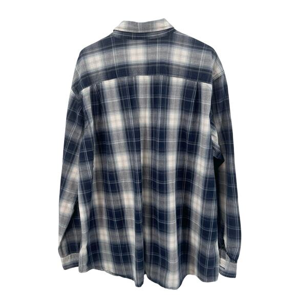 Carhartt Relaxed Fit 100% Cotton Men's Navy Plaid Shirt 2XL Fall 2018 Button-Up - Picture 3 of 12